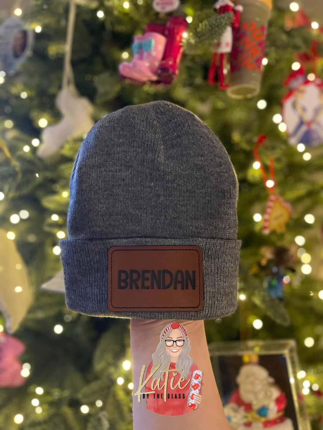 Toddler / Youth Personalized Beanie w/ Laser Engraved Patch