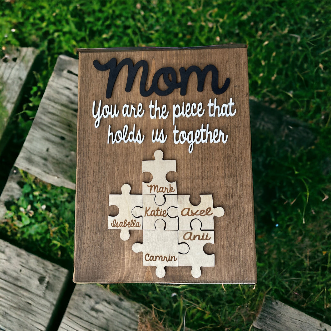 Mom Puzzle Piece Sign