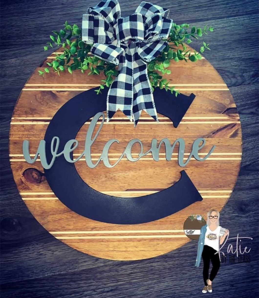 Custom “Monogram Letter” Welcome Sign